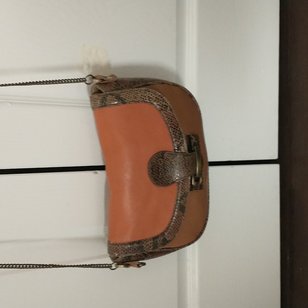 Dayaday Vintage Crossbody Bag Camel and Orange Leather